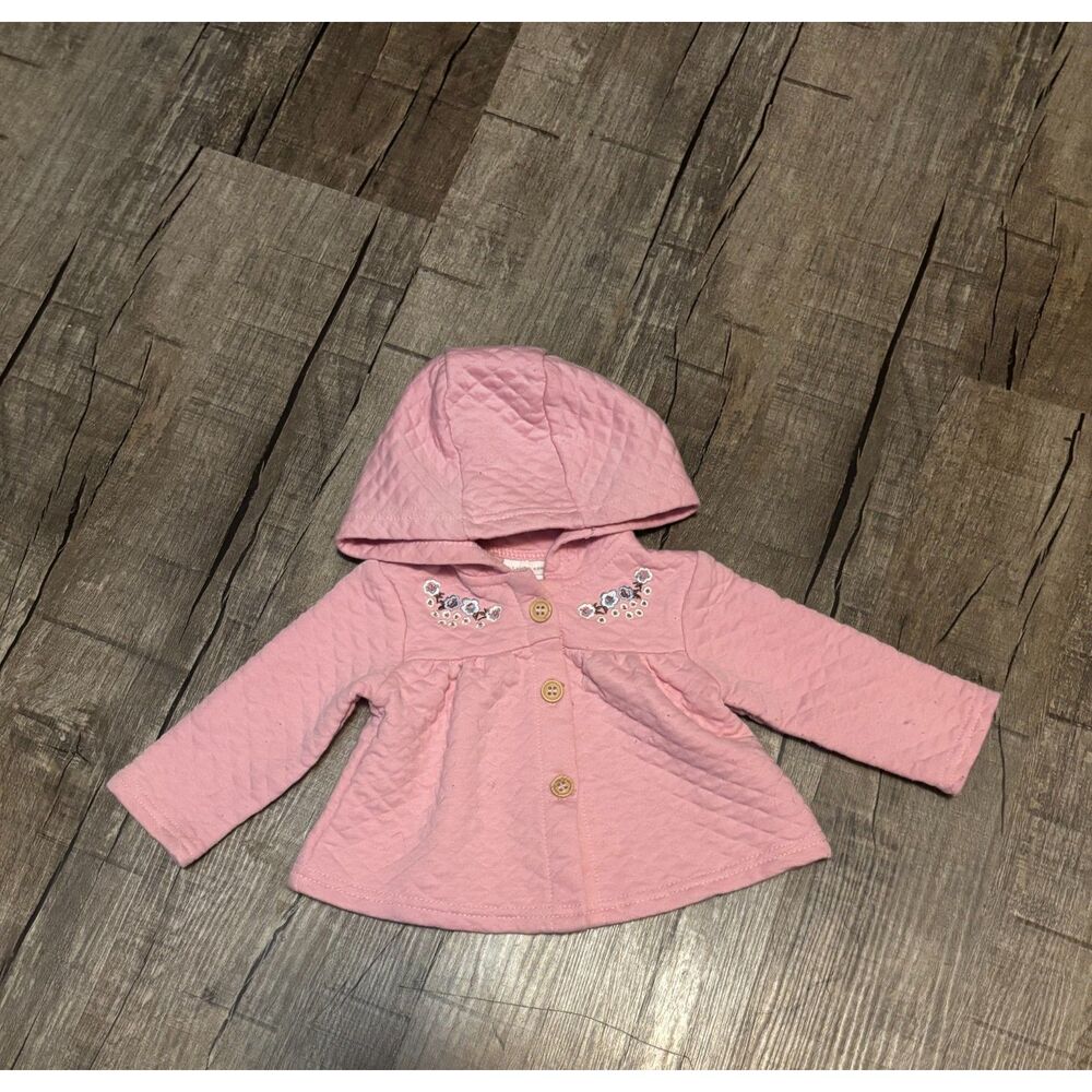 Laura Ashley Baby Girl Pink Quilted Hooded Jacket‎ 6–9 Months Floral